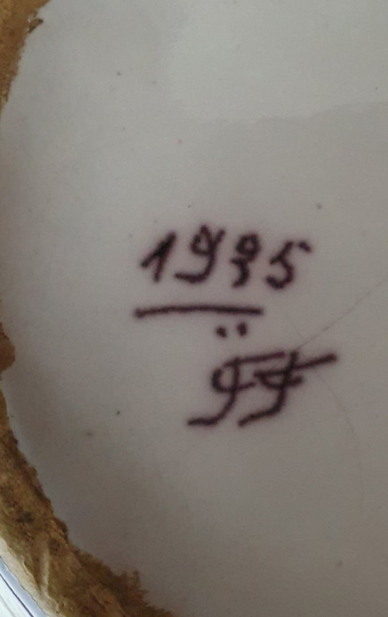 Image 1 of Desvres antica giardiniera - Fourmaintour Frères - dipinta a mano