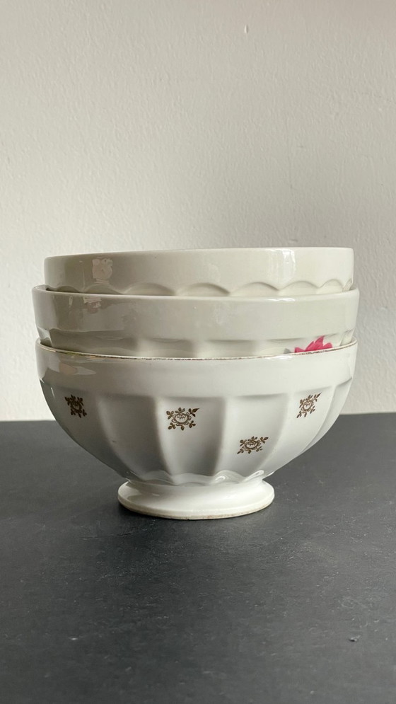 Image 1 of Vintage Pink and Gold Ceramic Bowls