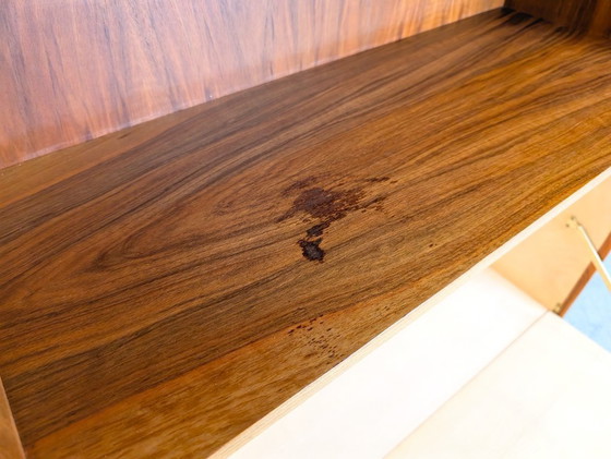 Image 1 of Original midcentury sideboard bar compartment walnut chest of drawers vintage