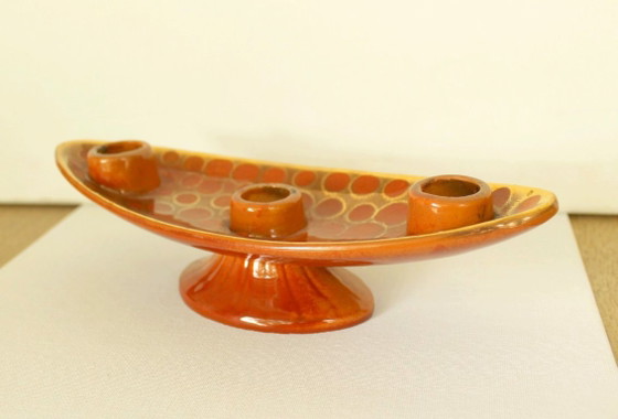 Germany Ceramic Candle Holder Jasba Keramik, 60s-70s Pop Art Style I (photo 2 of 11)