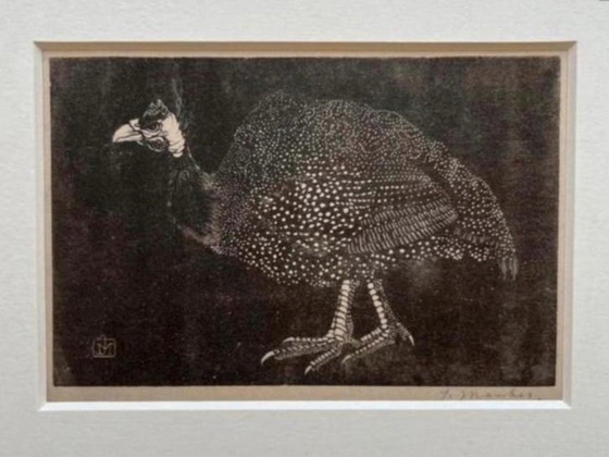 Image 1 of Jan Mankes 1889-1920 / Heliograbado original Gallina de Guinea 1923