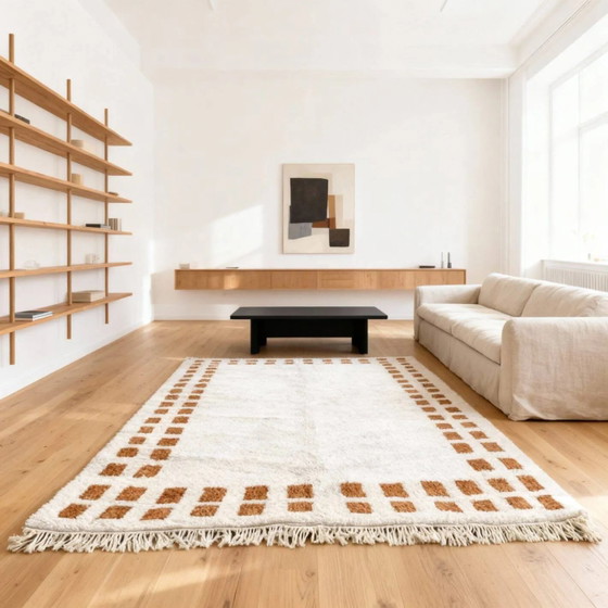 Tappeto moderno con bordo in terracotta 230cm x 140cm – Tappeti, Wool, Cotton (photo 5 of 6)