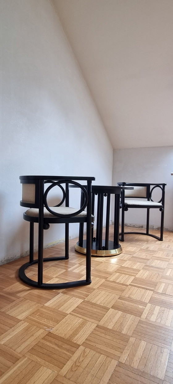 Image 1 of Set of Table and Chairs from Josef Hoffmann's 'Fledermaus' Collection