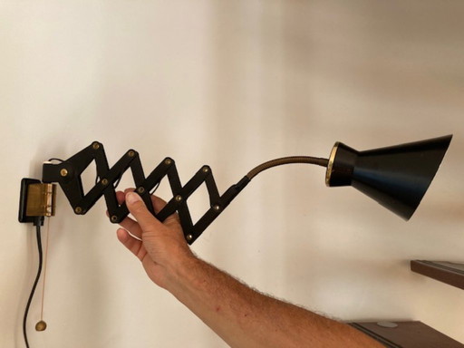 Schaarlamp, Diabolo Scissor muurlamp, 1950