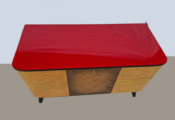 Image 1 of Vintage ladekast met 2 zijdeuren + 1 kanteldeur