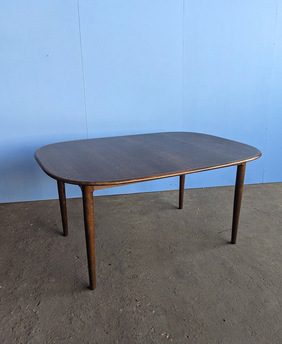 Image 1 of Mid-century Danish oval dining table - extendable - L149-249cm