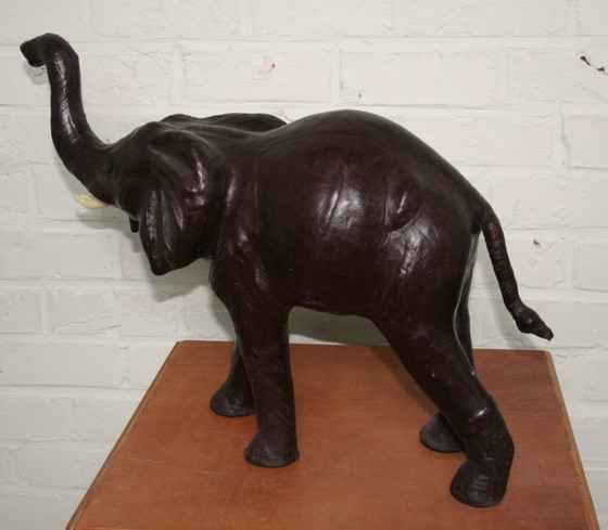 Image 1 of Large Vintage Leather Elephant