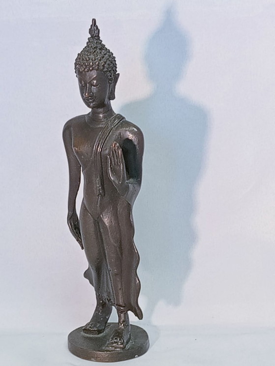 Aziatisch Boeddha beeld, bronskleurig, Beeldhouwkunst, Bruin (foto 2 van 8)