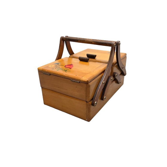 Image 1 of Trousse de couture portable française vintage, années 1960