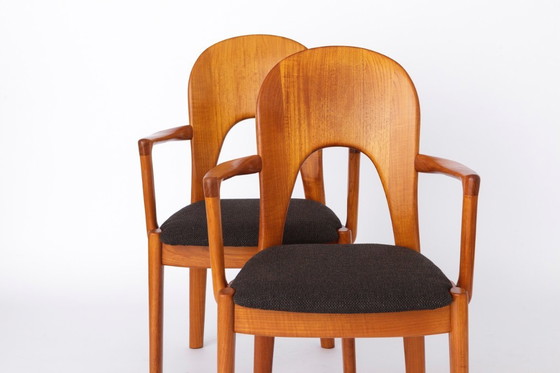 Image 1 of 1 of 2 Niels Koefoed Teak Armchair, 1970s | Danish Mid-Century Modern Vintage Dining Chair, Black Upholstery