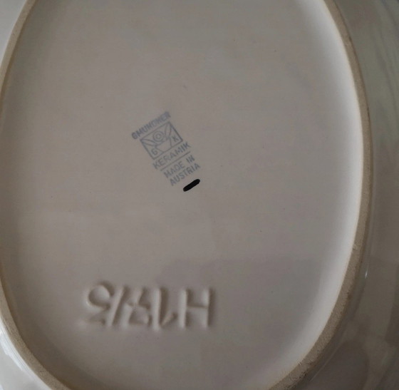 Image 1 of Gmundner Keramik Schale Grün Geflammt