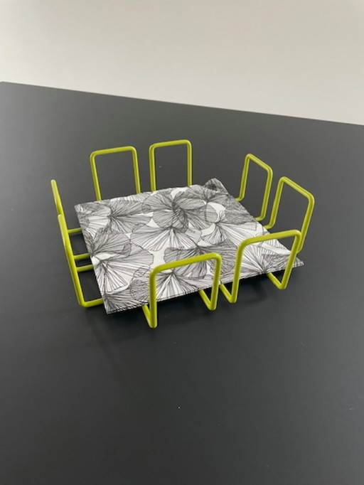 Servilletero de diseño retro verde lima