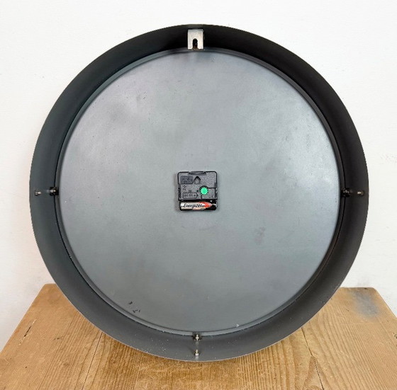 Image 1 of Large Grey Industrial Factory Wall Clock from Pragotron, 1960s