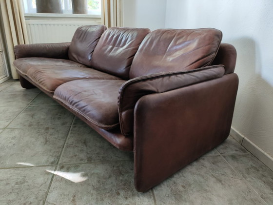 Image 1 of Ensemble de salon vintage De Sede - canapé 3 places + 2 fauteuils - cuir de buffle épais - 1970