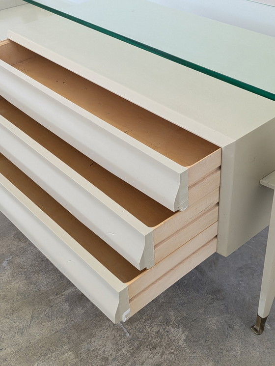 Image 1 of Bureau - Laiton, cristal, bois