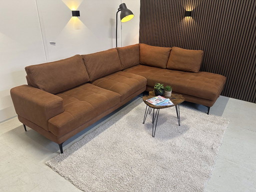 Cognacfarbenes Ecksofa 305x217 cm