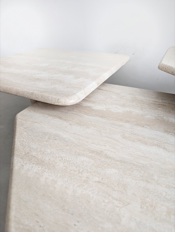 Image 1 of Vintage Travertine Nesting Tables