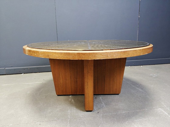 Image 1 of Scandinavian etched brass coffee table, 1960s 
