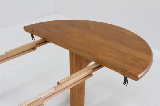 Image 1 of Vintage Danish round extendable dining table, solid teak