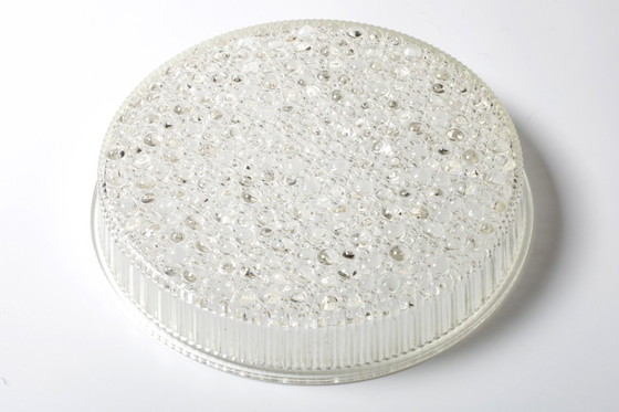 Image 1 of Große, antike Obstschale aus Pressglas / Seltenes, klares Glas-Mittelstück / Italien / 1970er Jahre