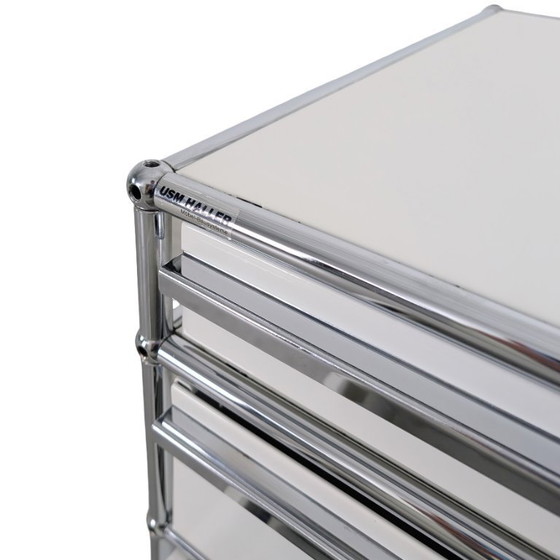Image 1 of Armoire de bureau roulante USM Haller blanche Fritz Trolley2