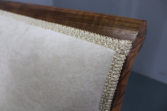 Image 1 of Gerestaureerde art-decobank uit 1930, Tsjecho-Slowakije