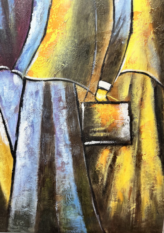 Image 1 of Set di 2 dipinti moderni - firmati B. W... - 55×65 cm