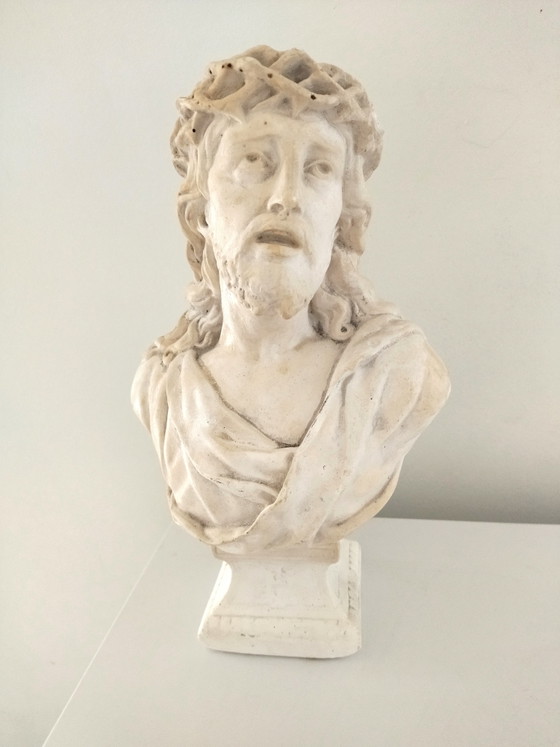 Gipsen Buste Christus met Doornen 30 cm Togneri – Kunst, Other (photo 6 of 14)