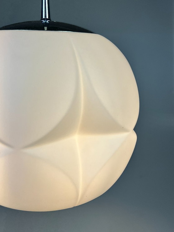 Image 1 of Vintage Opaline Hanglamp, Peill & Putzler Artichoke, 1970's