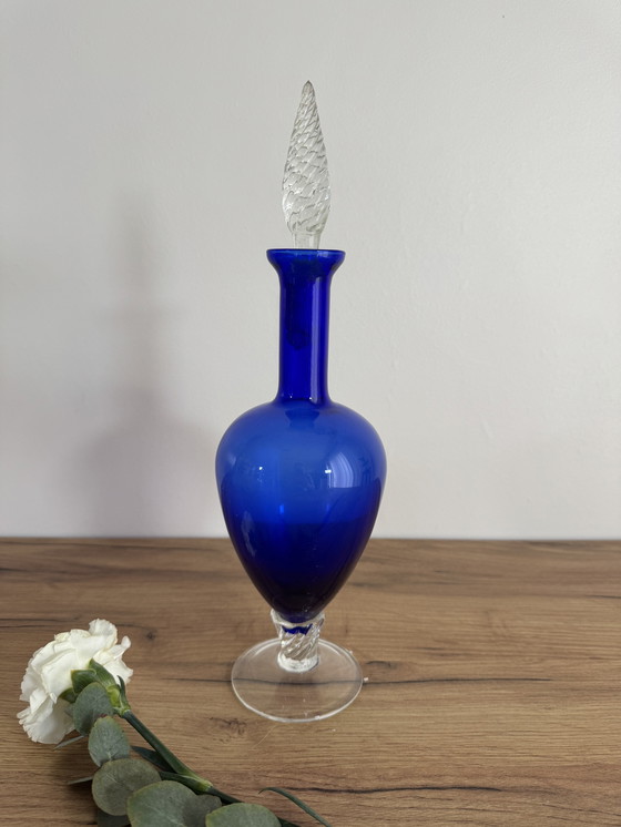 Image 1 of Vintage blauwe karaf