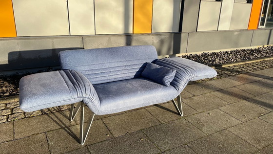 Image 1 of De Sede Design Sofa DS142 Leather (embossed) blue