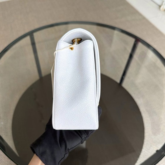 Image 1 of  Chanel Diana Medium Vintage - 25CM Quilted Caviar White Gold Hardware Series 2