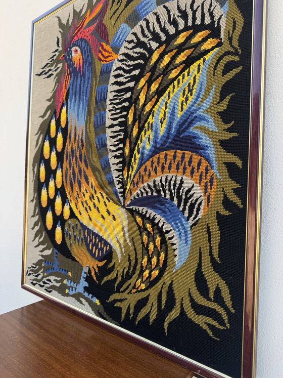 Image 1 of Arazzo con gallo sgargiante, anni '70