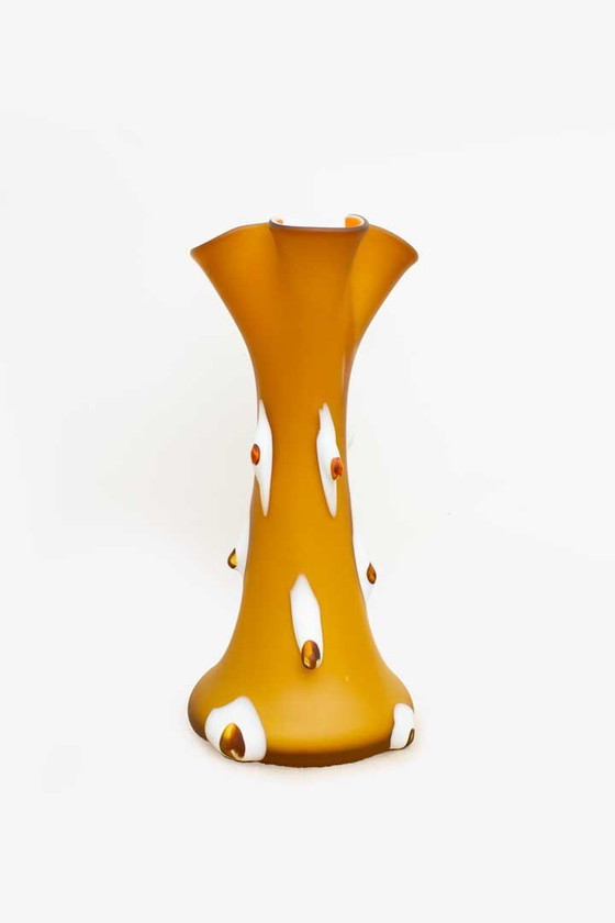 Image 1 of Vaso vintage in vetro arancione Prokuplje Yugoslavija soffiato a mano