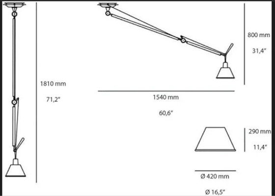 Image 1 of 2x Artemide Tolomeo Off Center D420