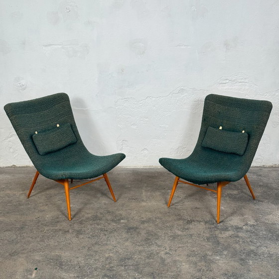 Image 1 of Pair of Mid-Century Lounge Chairs by Miroslav Navrátil for Český Nábytek, 1959