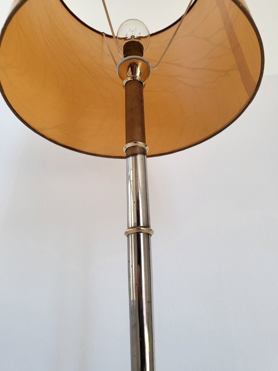 Image 1 of Vintage Arlus House Table Lamp, 1950s, Brass & Steel, 1950s Rockabilly