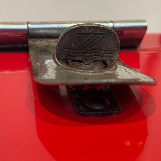 Image 1 of Scatola per il pane vintage olandese in smalto rosso, anno 1950
