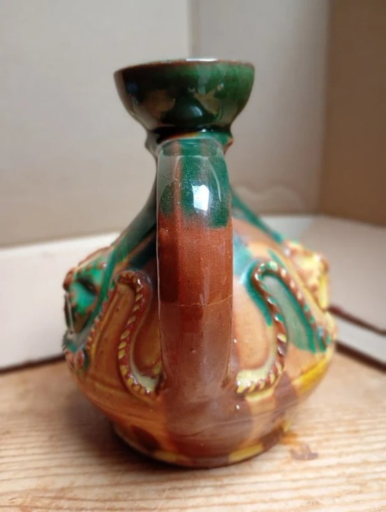Image 1 of Vintage Bulgaarse keramische wijnkruik