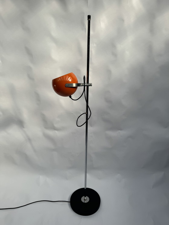 Image 1 of Vintage oranje vloerlamp in de vorm van een oog, retro design uit de jaren 70