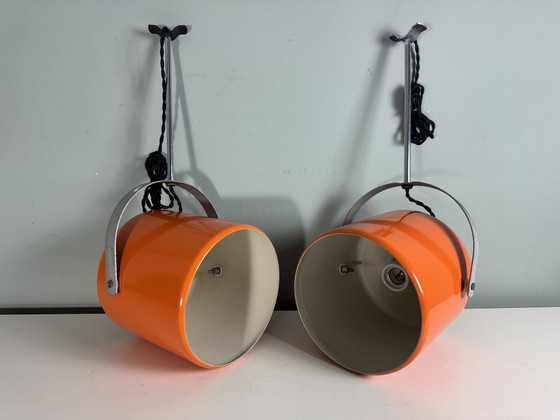 Image 1 of 2er-Set orangefarbene Raumfahrtlampe