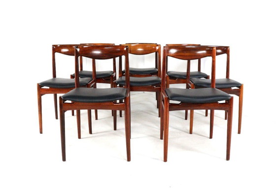 Image 1 of Set of 8 Rosewood Chairs Dining Chairs 'Vesterlund' Vintage
