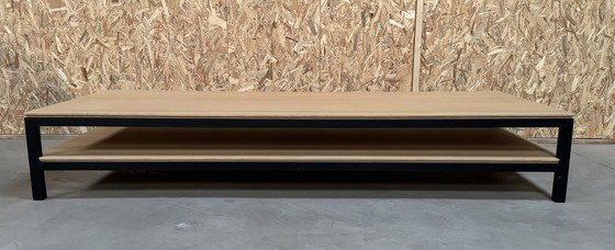 Image 1 of Mesa de centro de roble claro con estructura de metal negro (versión pesada)