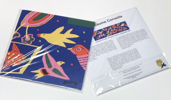 Image 1 of Guillaume Corneille: Farandole d'Oiseaux Foulard en Mousseline de Soie Brochier