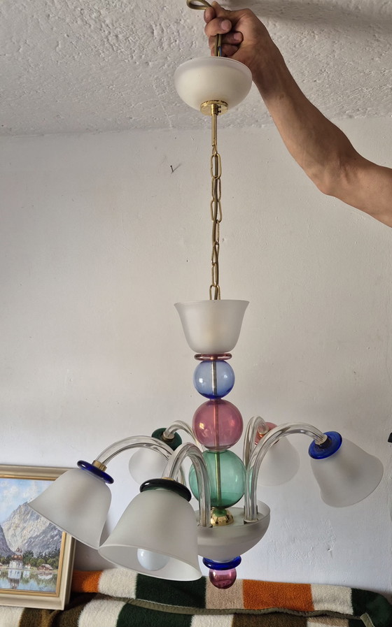 Attributed to Murano glass chandelier "Leda" (photo 2 of 5)