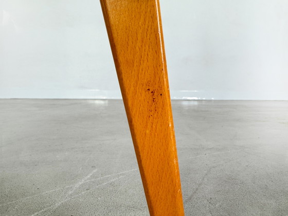 Image 1 of Set of 4 Midcentury chairs Vintage wooden chair 1960 Bouclé