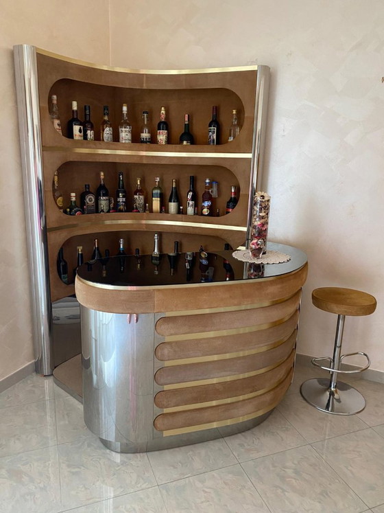 Je vends un bar d'angle modèle Willy Rizzo. – Meuble bar, Glass, Metal (photo 5 of 5)