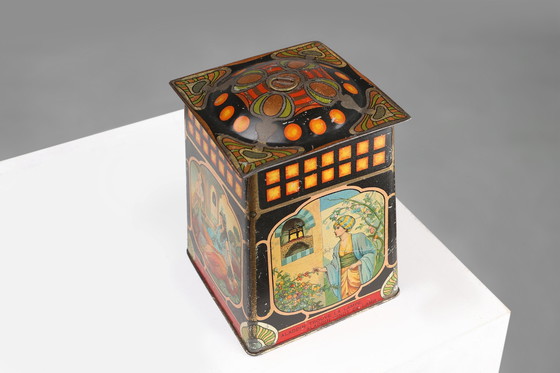 Image 1 of Antieke Art Nouveau blikken doos van De Beuckerlaer, jaren 1890