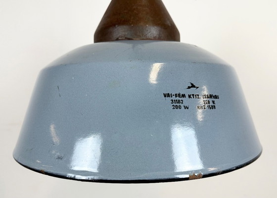 Image 1 of Lampada a sospensione in ghisa e smalto grigio industriale, anni '60