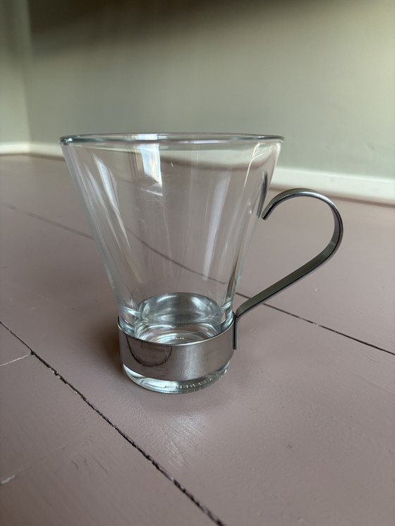 Image 1 of 4 vasos (de té) con asa de acero inoxidable